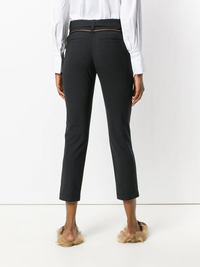 Brunello Cucinelli Smooth Fabric Cropped Tapered Trousers with Drawstring Belt