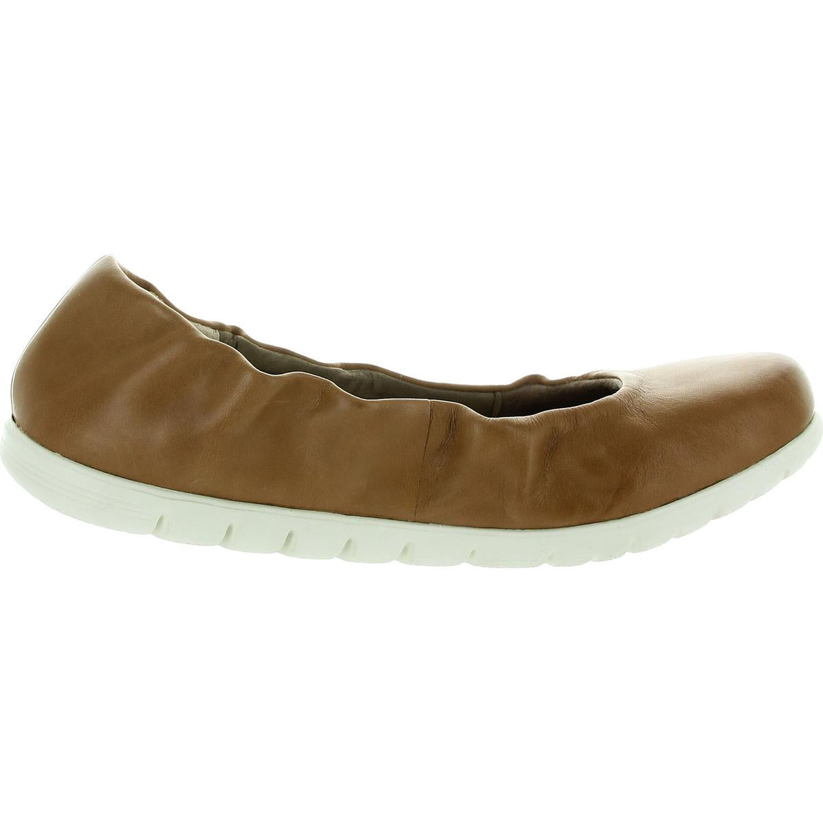 Womens Stretch Leather Ballet Flats