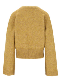 Ganni Women Melange Mohair Deep V-Neck