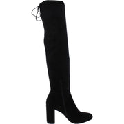 Womens Faux Suede Lace Up Over-The-Knee Boots