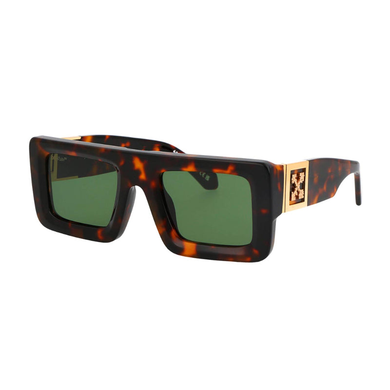 Off-White Off-White Sunglasses Square Full Rim, Havana Frame and Green Lens OERI049LEONARDO1605