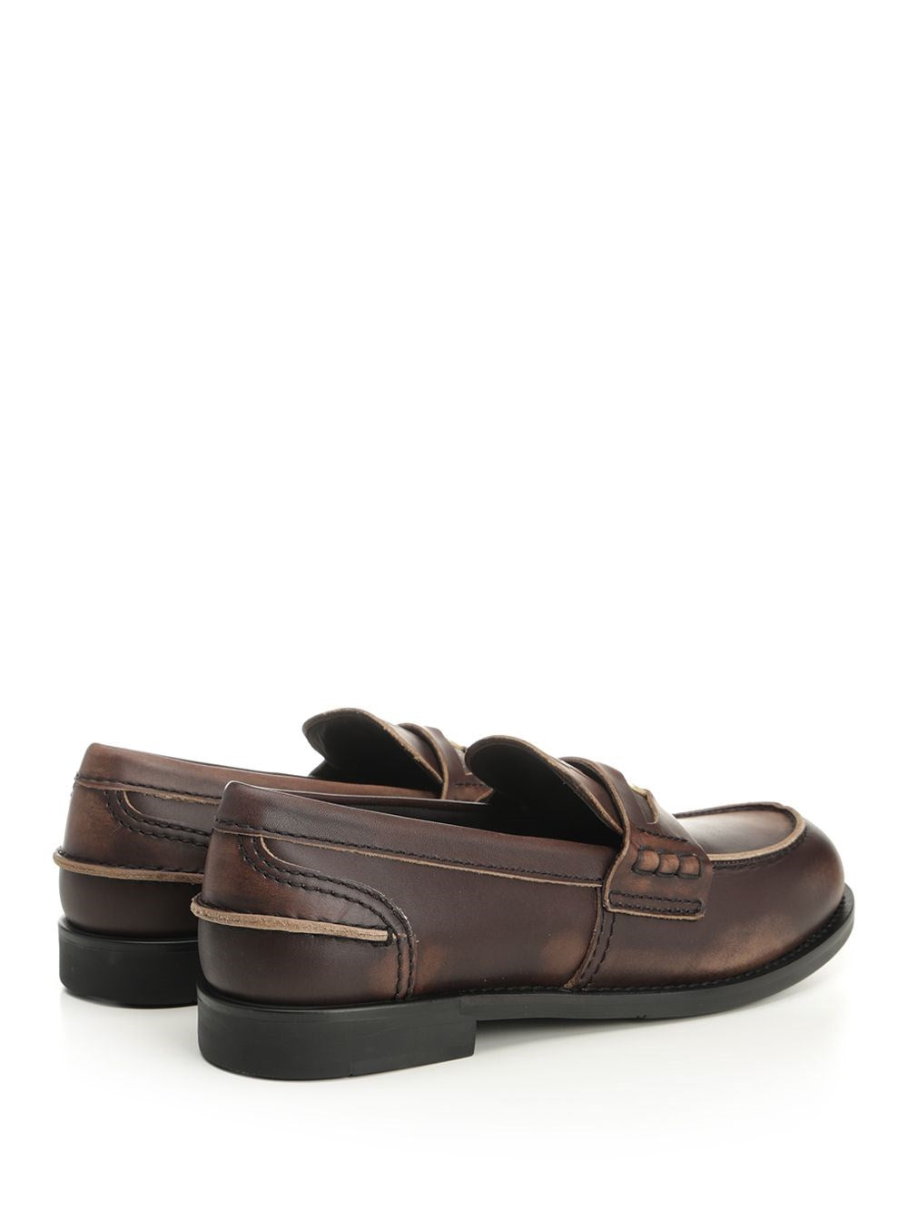 Miu Miu Women Vintage Effect Leather Moccasins