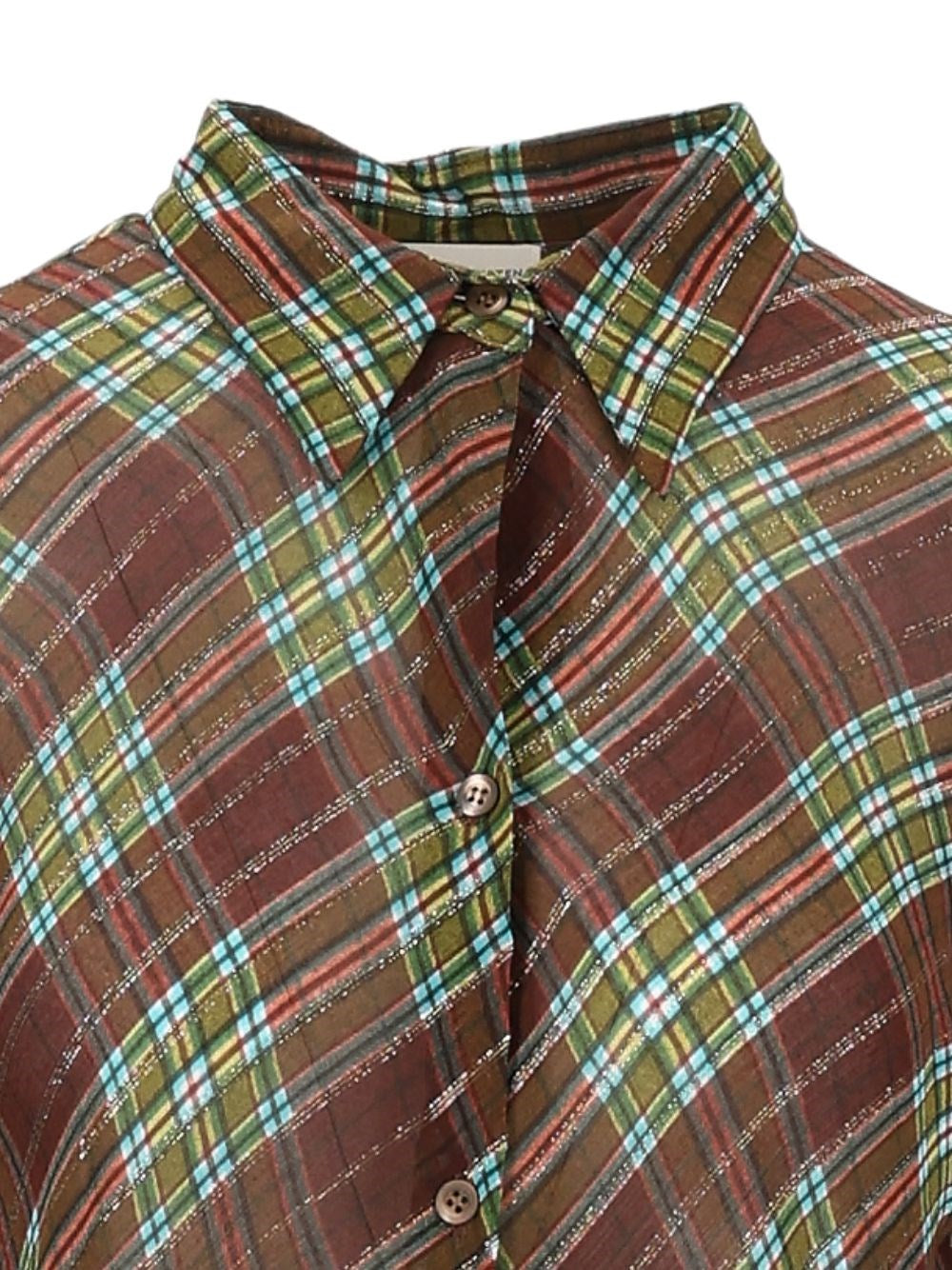 Dries Van Noten Women Shirt Dress With Lurex Threads