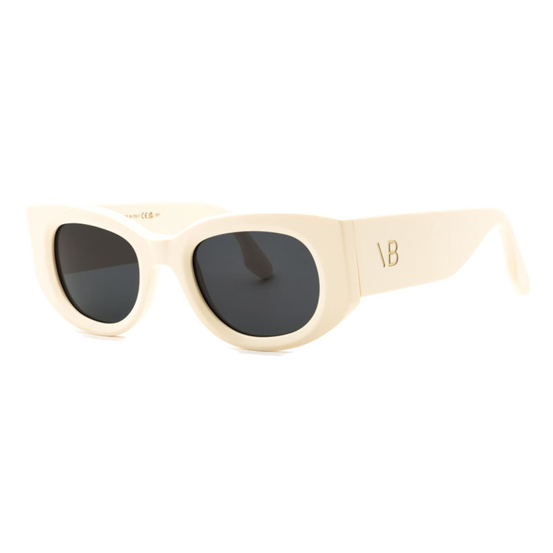 Victoria Beckham Sunglasses Oval Full Rim, Ivory Frame and Blue Lens VB654S103