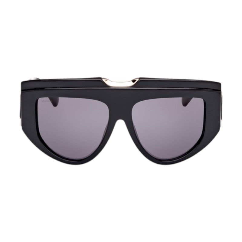 Max Mara Max Mara Sunglasses Shield Full Rim, Shiny Black Frame and Smoke Lens MM008301A