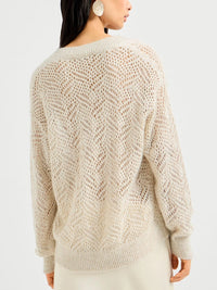 Brunello cucinelli Brunello Cucinelli Women Dazzling Abstract Leaf Sweater