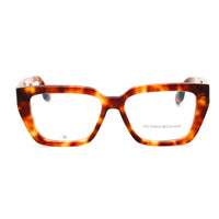 Victoria Beckham Eyeglasses Square Full Rim, Blonde Havana Frame and Clear Demo Lenses Lens VB2648222