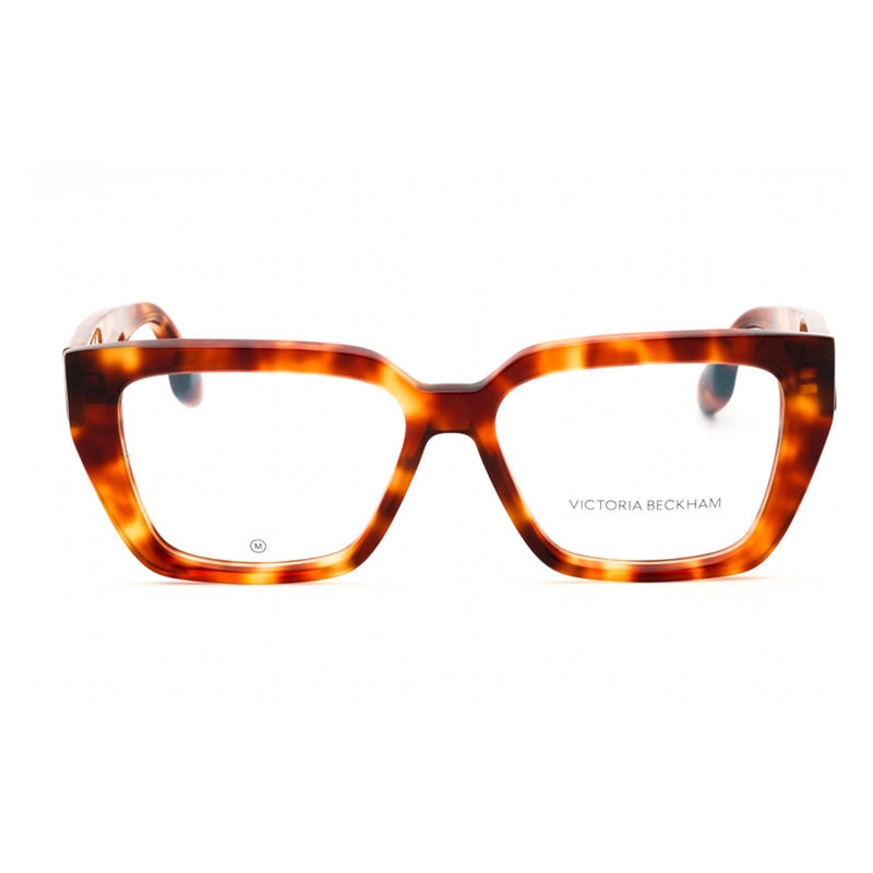 Victoria Beckham Eyeglasses Square Full Rim, Blonde Havana Frame and Clear Demo Lenses Lens VB2648222