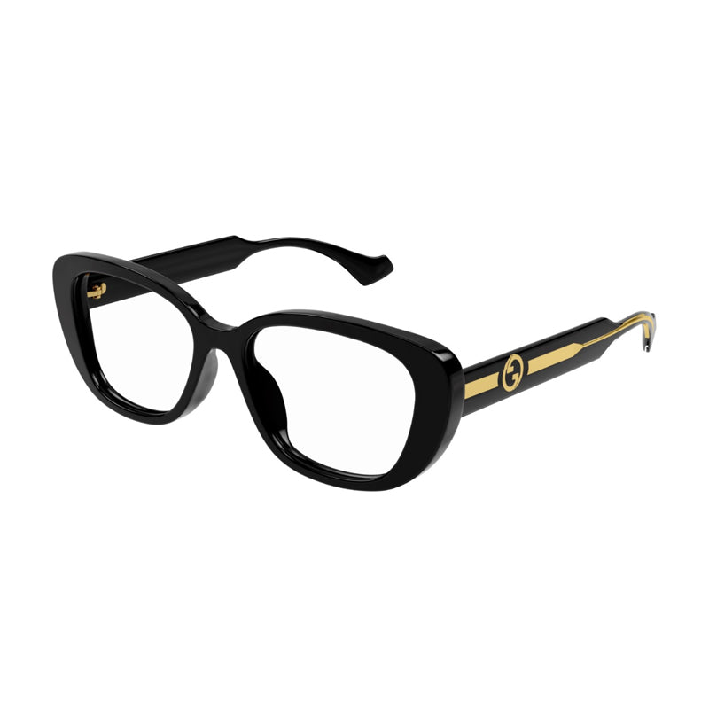 Gucci Gucci Eyeglasses Cat Eye Full Rim, Shiny Black Frame and Clear Demo Lenses Lens GG1559OK001