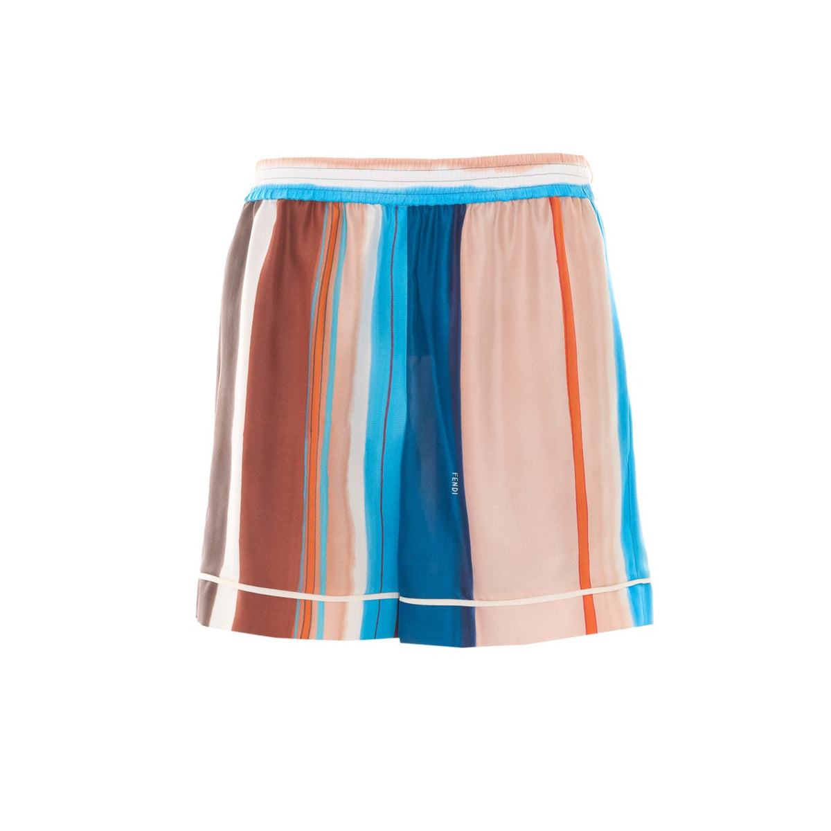Fendi Fendi Women Fendi Logo Shorts With Venetian Stripes Motif