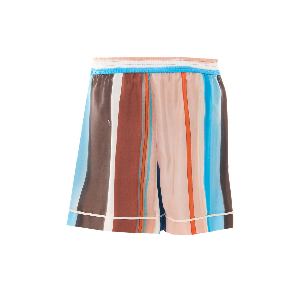 Fendi Fendi Women Fendi Logo Shorts With Venetian Stripes Motif