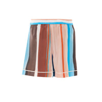 Fendi Fendi Women Fendi Logo Shorts With Venetian Stripes Motif