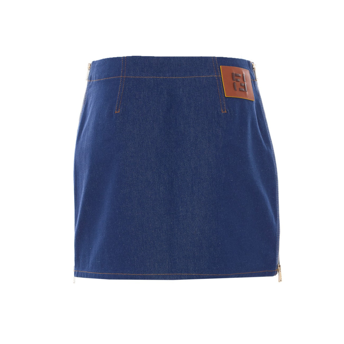 Fendi Women Ff Motif Denim Skirt