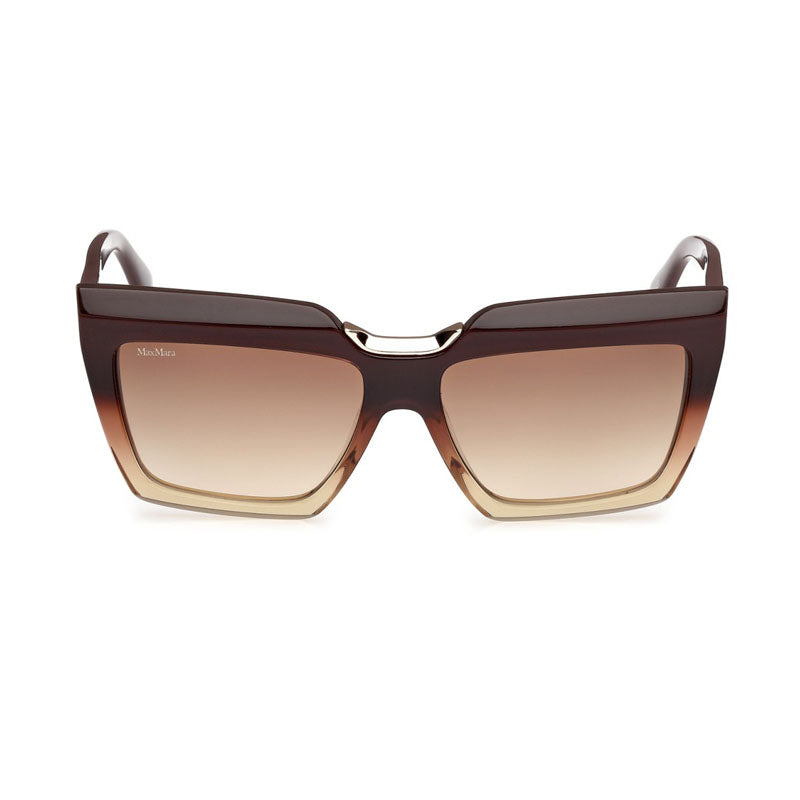 Max Mara Max Mara Sunglasses Square Full Rim, Dark Brown Frame and Brown Gradient Lens MM013750F