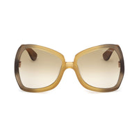 Tom Ford Sunglasses Butterfly Full Rim, Shiny Black Frame and Smoke Gradient Lens FT122201B