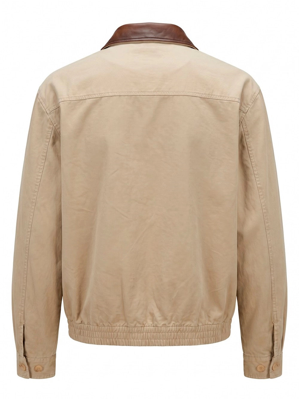 Prada Men Cord Cotton Jacket With Leather Details