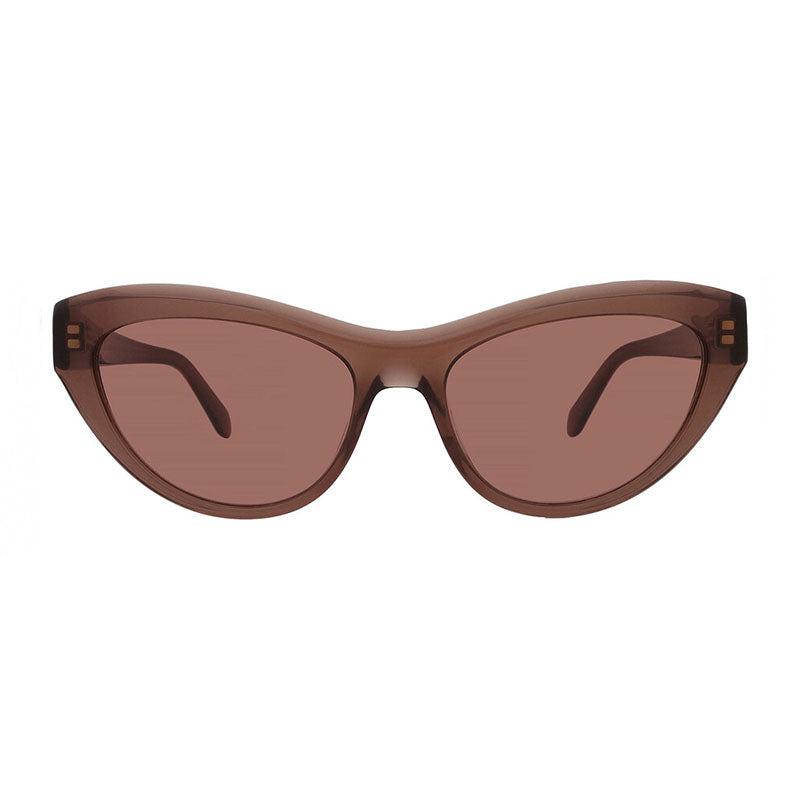 Salvatore Ferragamo Salvatore Ferragamo Sunglasses Cat Eye Full Rim, Transparent Brown Frame and Brown Lens SF1103S232