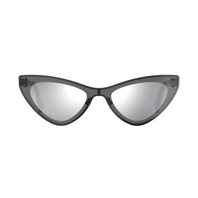Moschino Sunglasses Cat Eye Full Rim, Transparent Ruthenium Frame and Silver Mirror Lens MOS051/S0V81T4