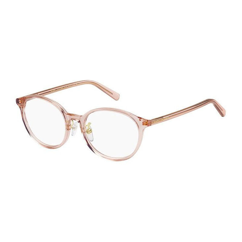 Marc Jacobs Eyeglasses Round Full Rim, Transparent Pink Frame and Clear Demo Lenses Lens MARC711/F035J00