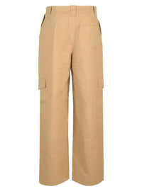 Ganni Women Cotton Canvas Cargo Trousers