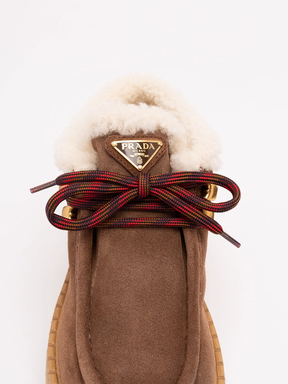 Prada Women Shearling Lined Suede Booties