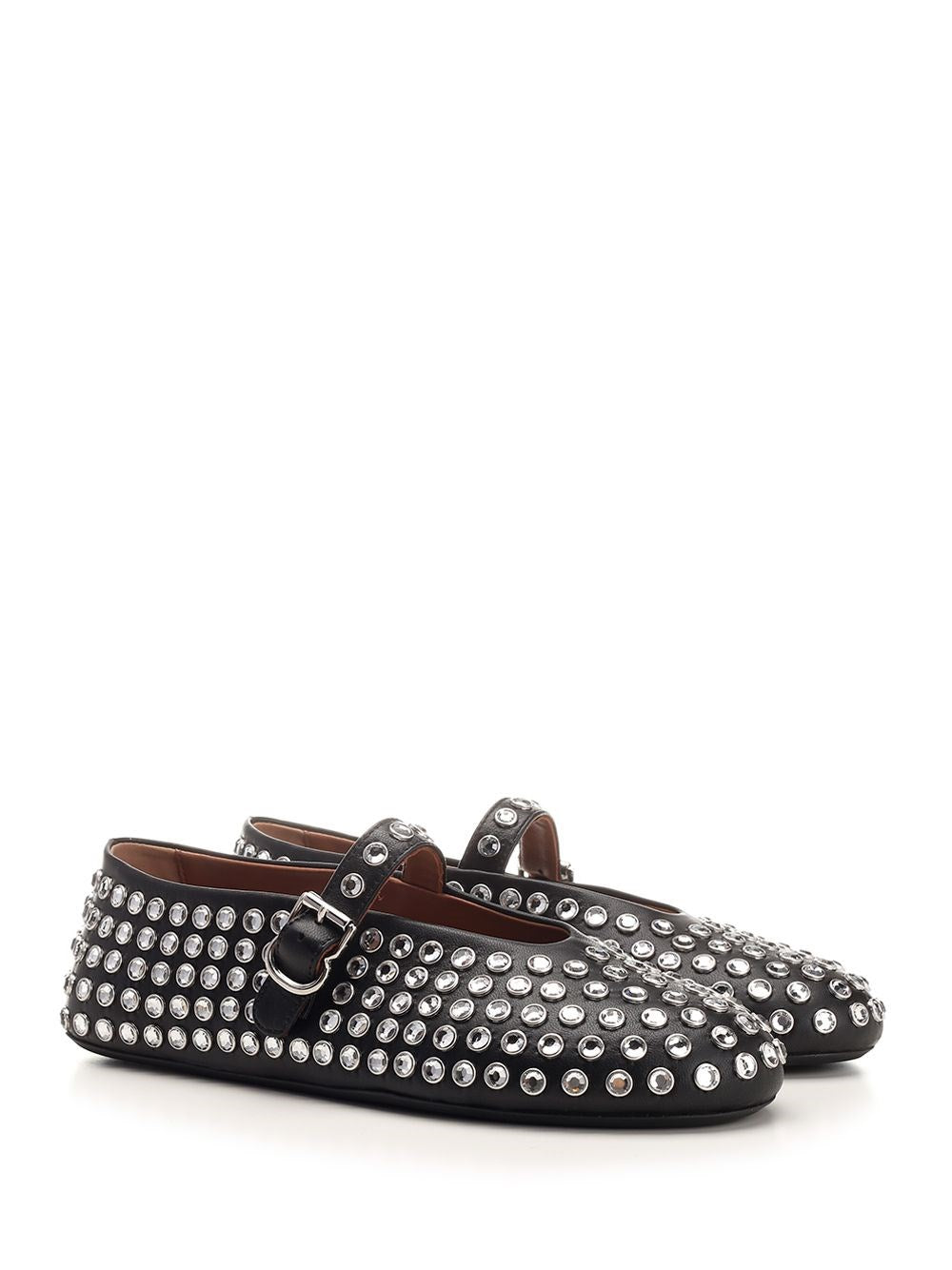 Alaïa Women Rhinestone Mesh Ballerina