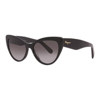 Salvatore Ferragamo Sunglasses Cat Eye Full Rim, Black Frame and Grey Gradient Lens SF930S001