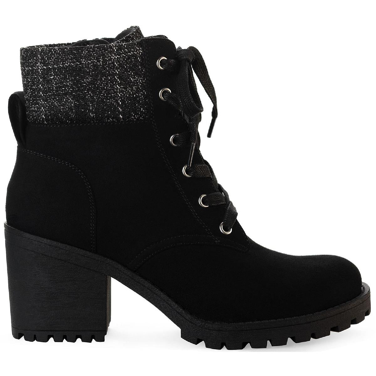 Romina Womens Knit Ankle Combat & Lace-up Boots