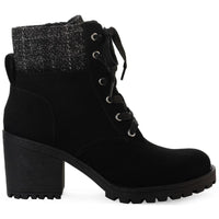 Romina Womens Knit Ankle Combat & Lace-up Boots