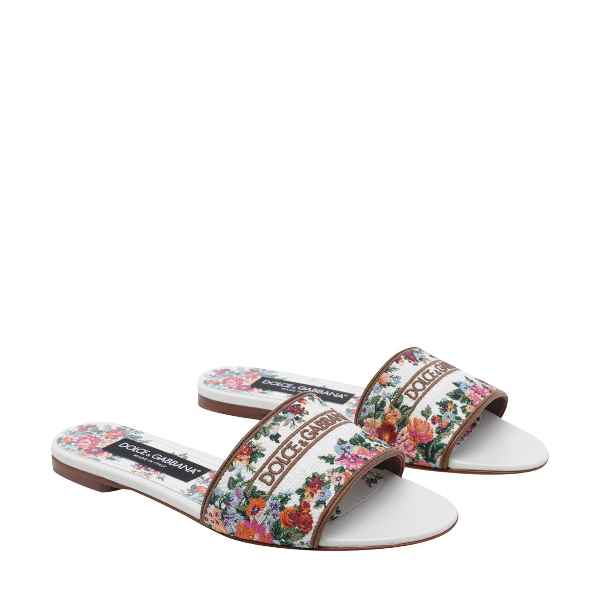 Dolce&Gabbana Dolce&Gabbana Women Floral Logo Flat Shoes Sliders