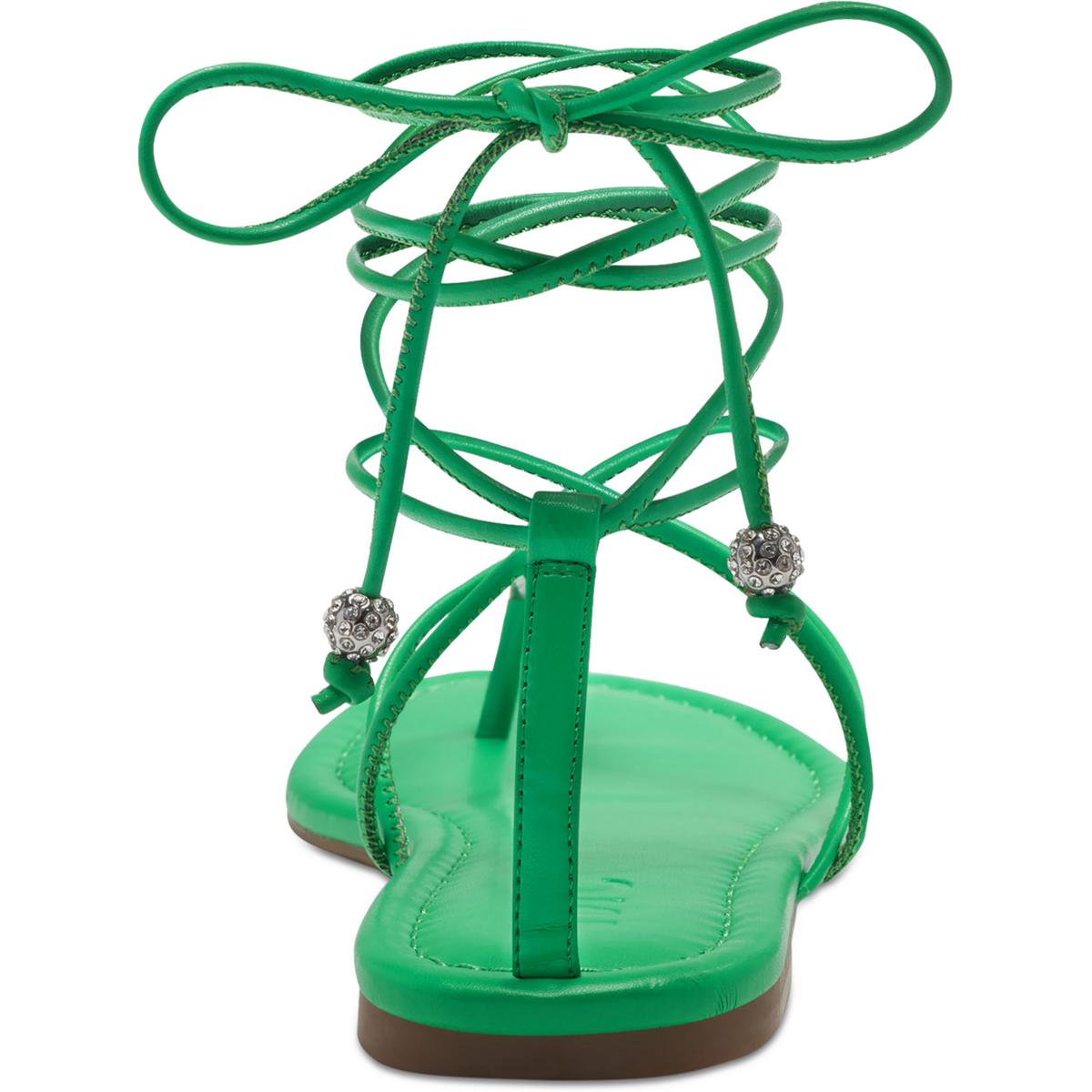 Amille Womens Faux Leather Ankle Tie Strappy Sandals
