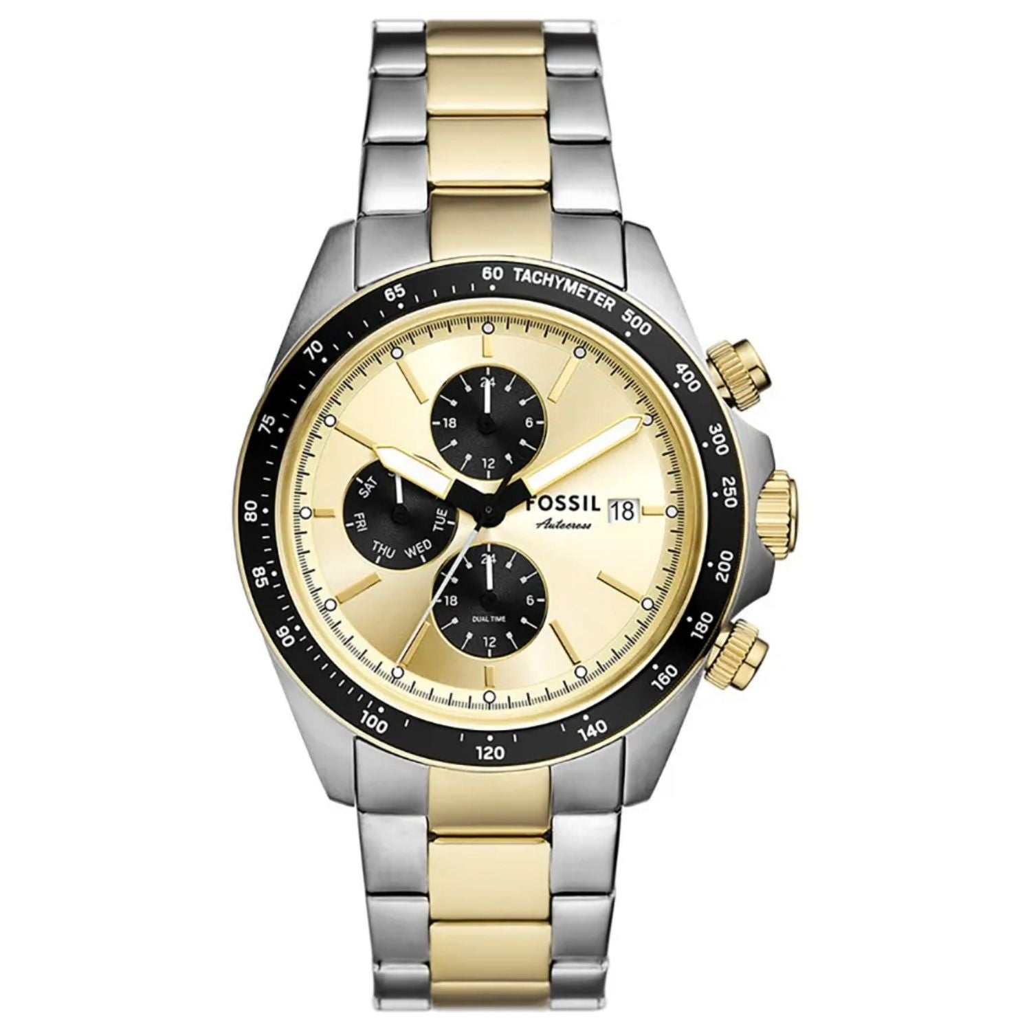 Fossil Men's Autocross Gold Dial Watch - FS6126