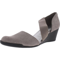 Tara 2 Womens Strappy Wedge Heels Gray Silver