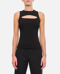 Alexander Mcqueen Women Slashed Knit Sleeveless Top