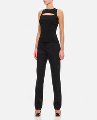 Alexander Mcqueen Women Slashed Knit Sleeveless Top