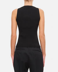 Alexander Mcqueen Women Slashed Knit Sleeveless Top
