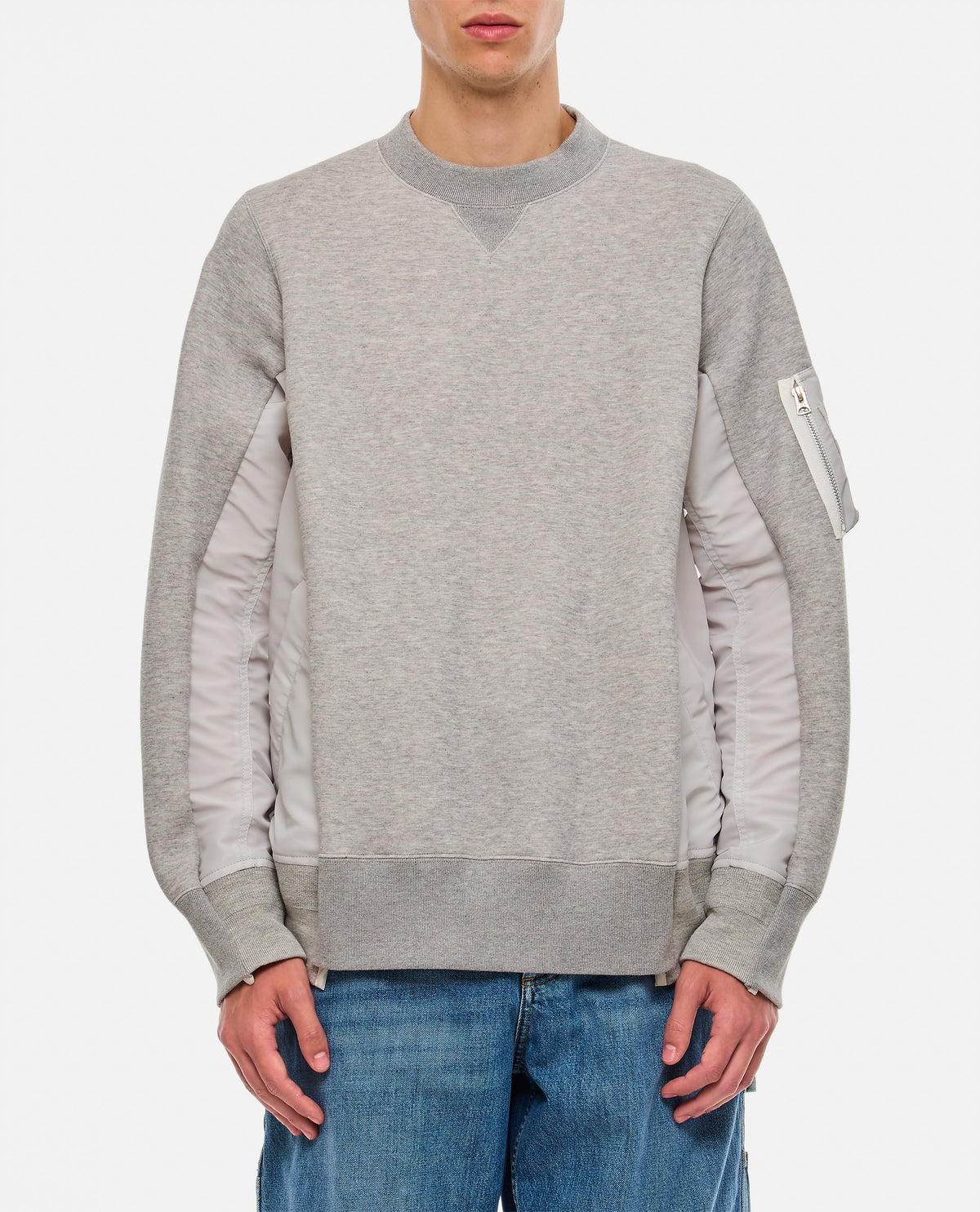 Sacai Men Sponge Sweat X Nylon Twill Pullover