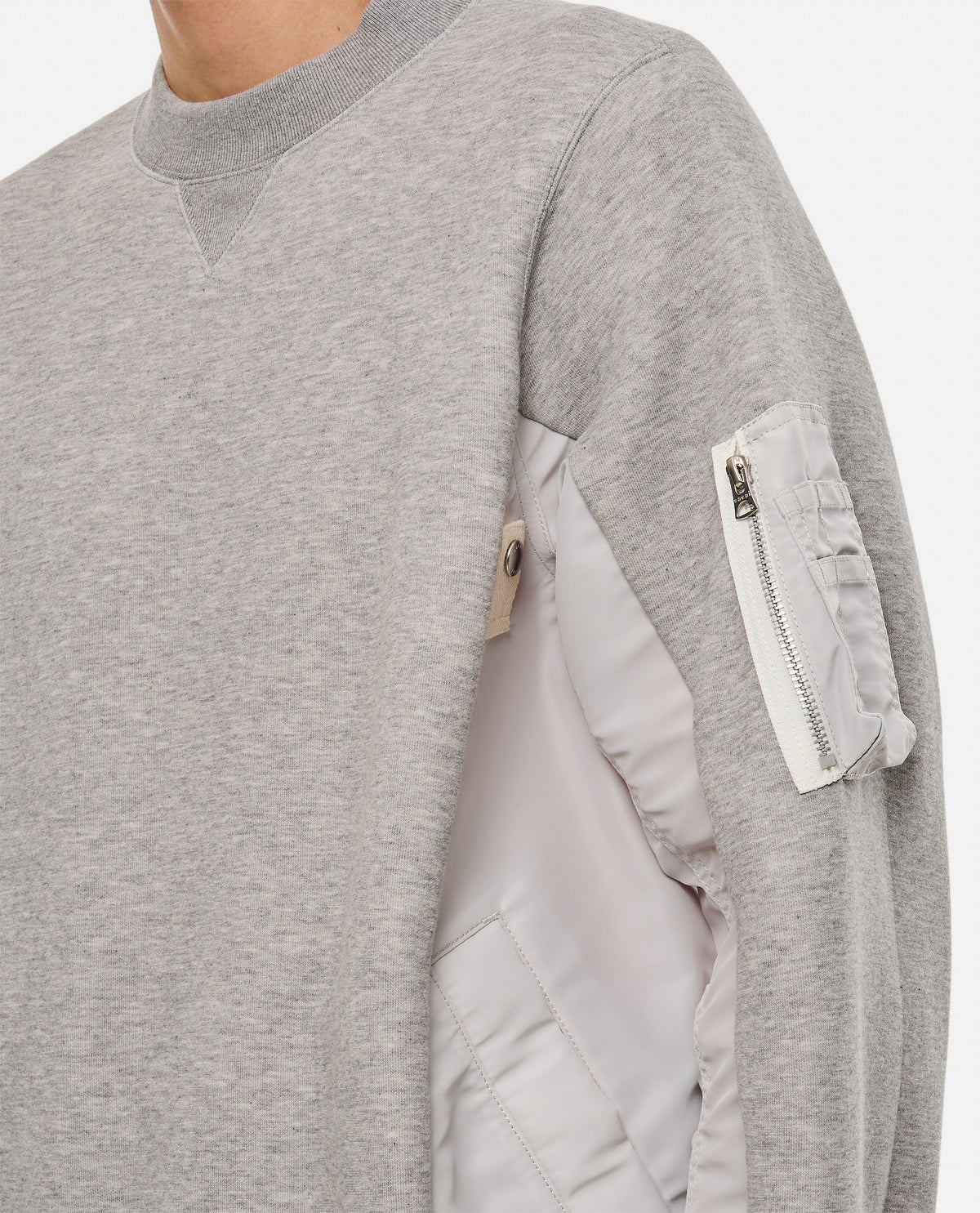 Sacai Men Sponge Sweat X Nylon Twill Pullover
