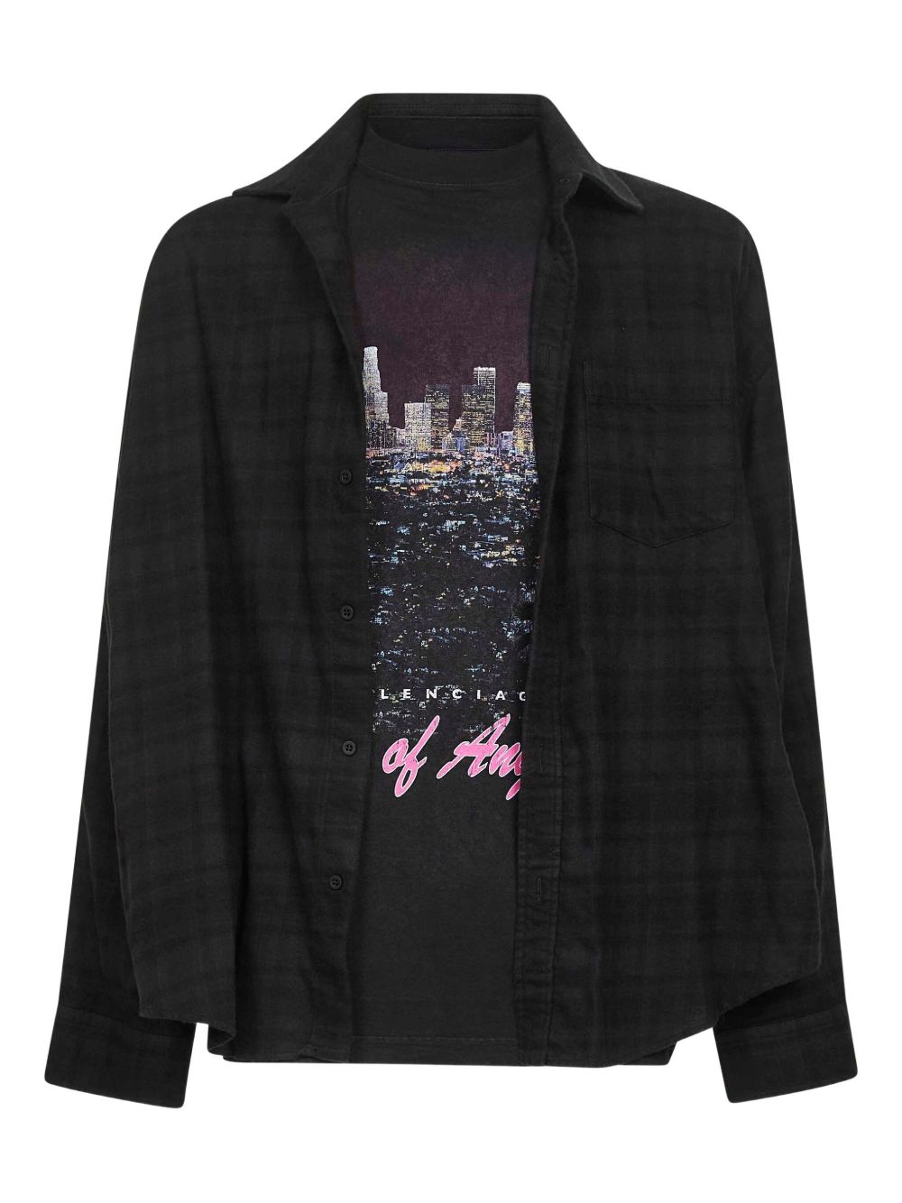 Balenciaga Men Layered Cotton Shirt