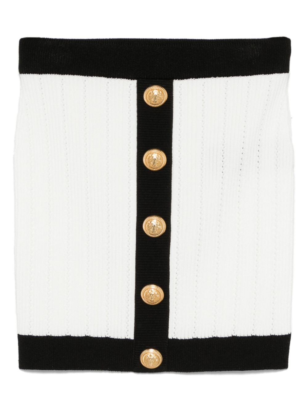 Balmain Women Knitted Buttoned Mini Skirt