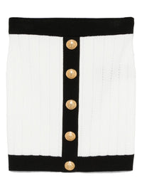 Balmain Women Knitted Buttoned Mini Skirt
