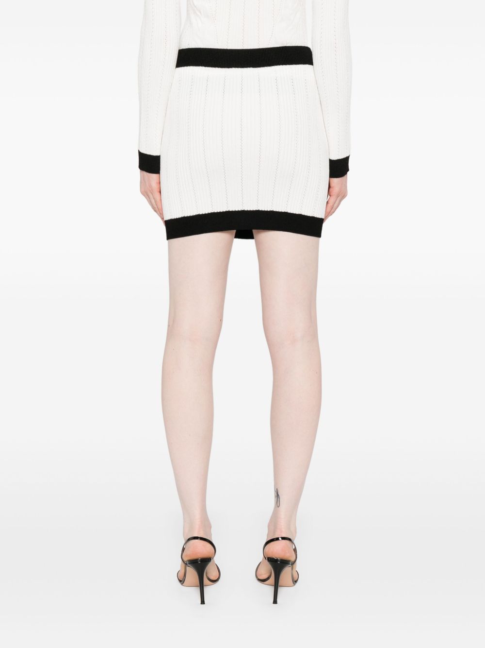 Balmain Women Knitted Buttoned Mini Skirt
