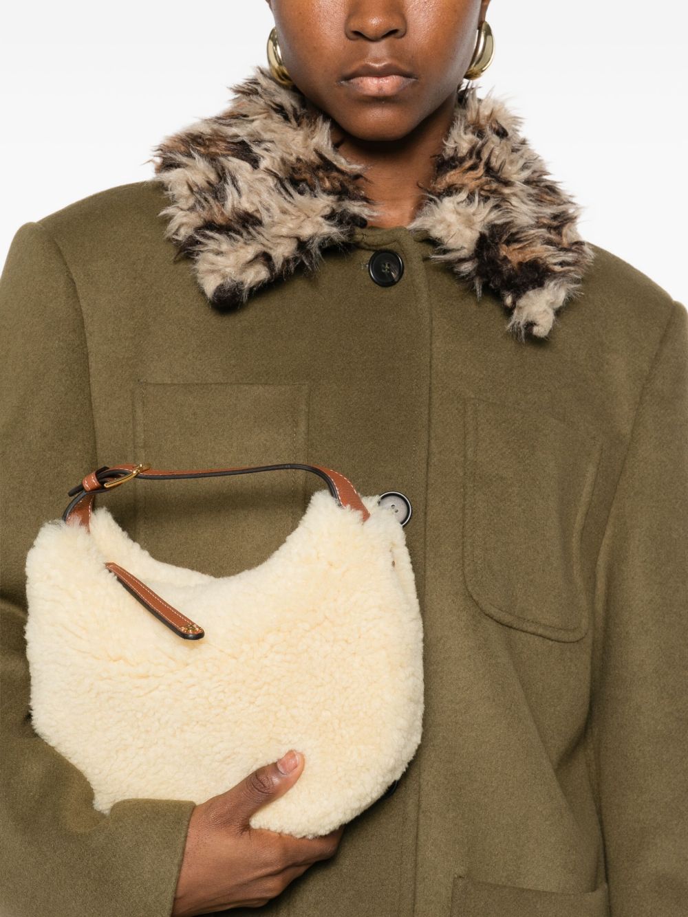 Celine Women Lulu Teen Shearling Hobo Bag