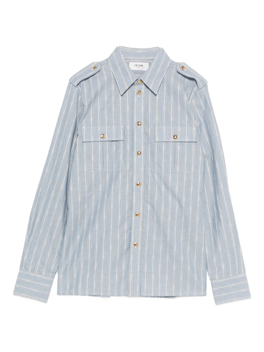 Celine Women Striped Cotton Shirt