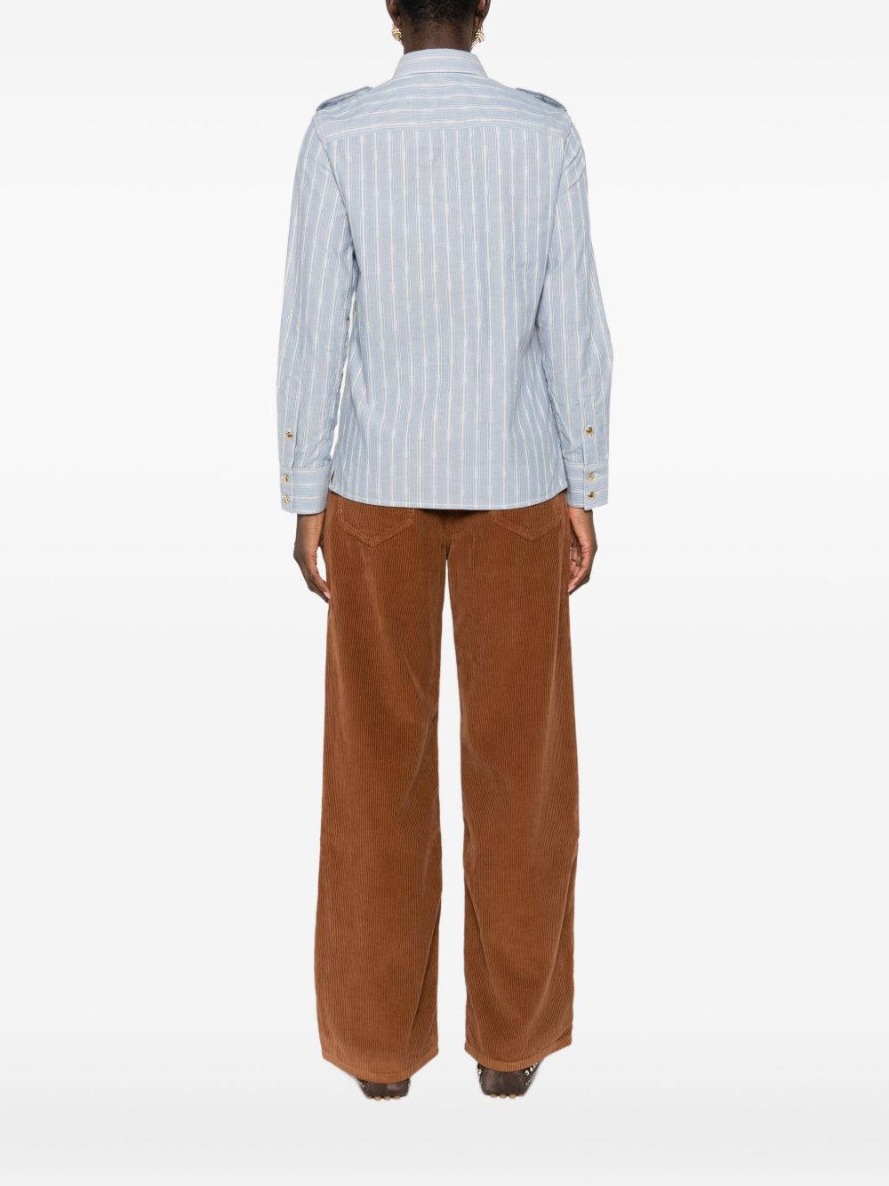 Celine Women Striped Cotton Shirt