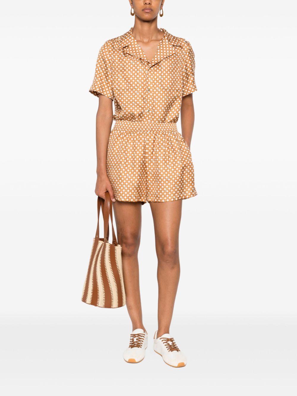 Celine Women Printed Silk Pajama Shorts