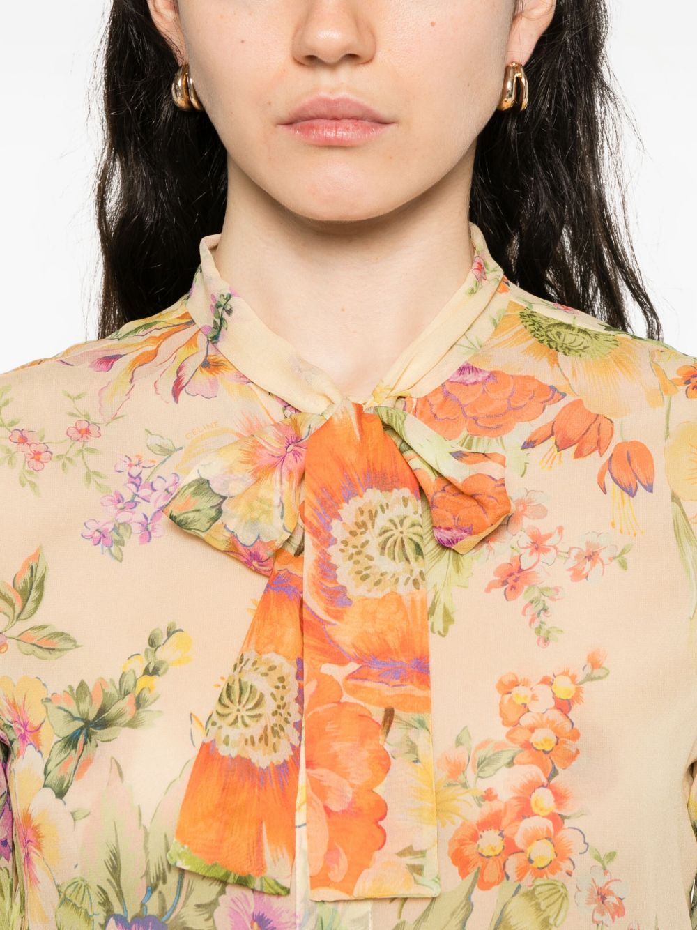CELINE Celine Women Printed Silk Blouse