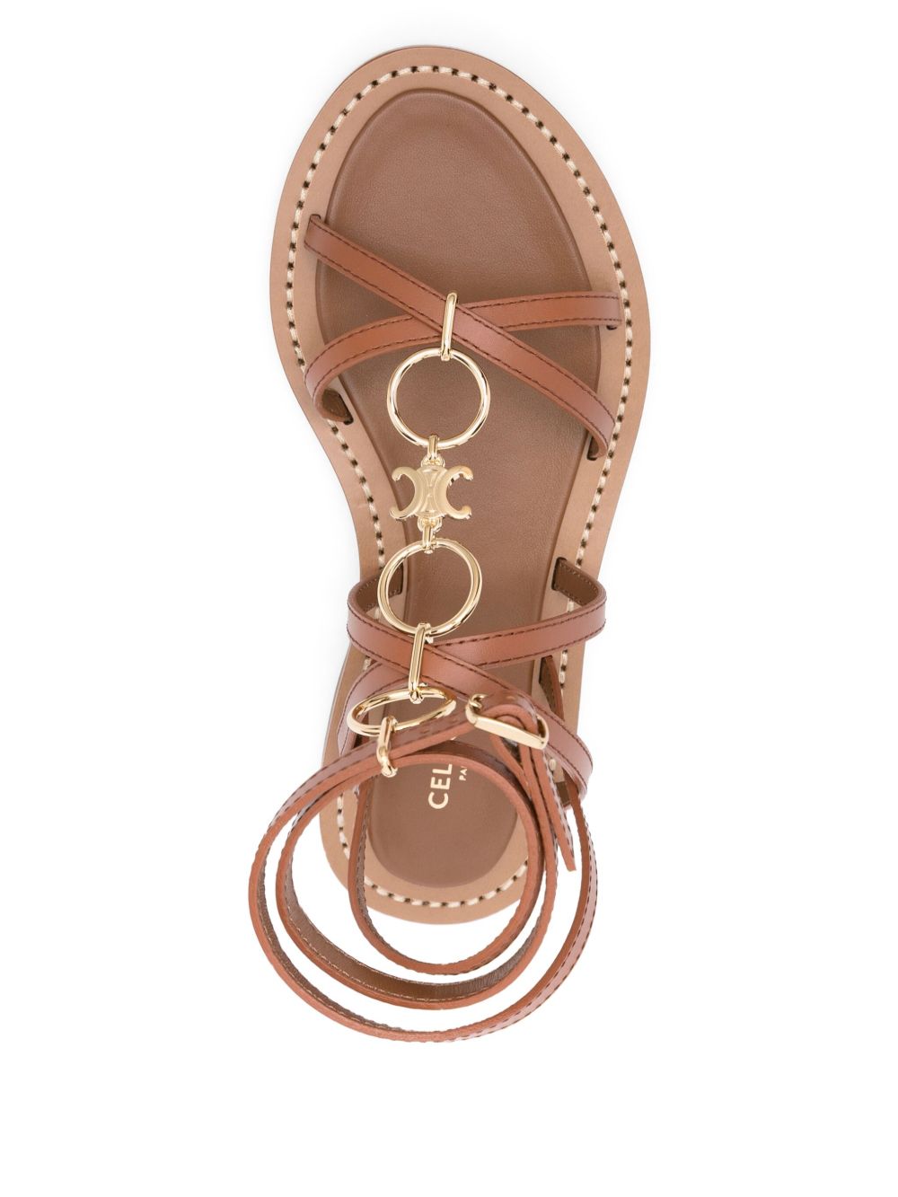 CELINE Celine Women Lympia Leather Sandals