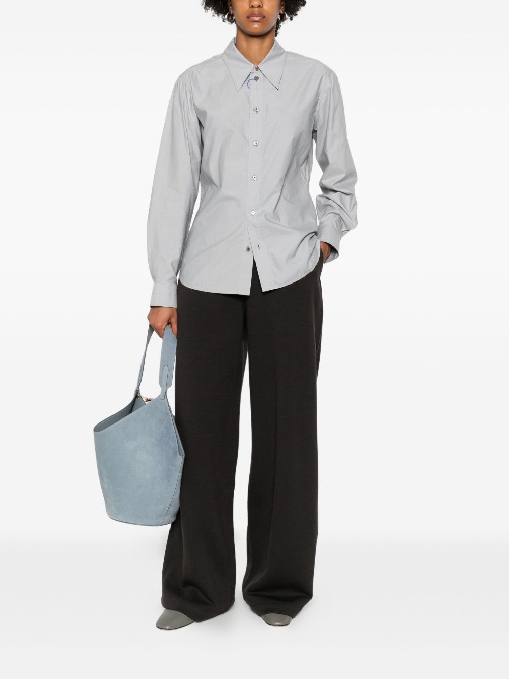 LEMAIRE Lemaire Women Wool And Cotton Wide-Leg Trousers