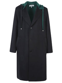 Loewe Men Wool And Cashmere Blend Hooded Coat